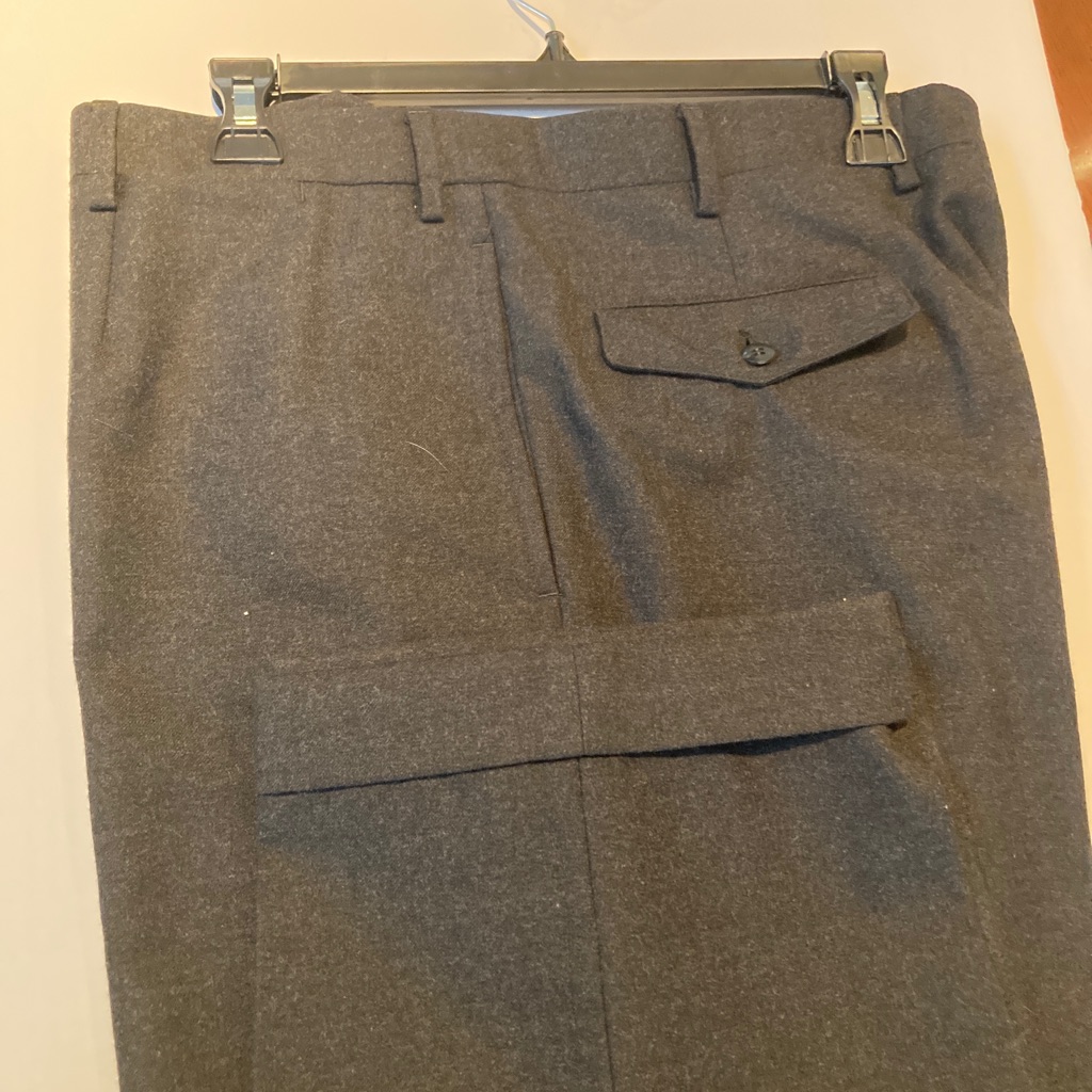 Luciano Barbera Wool Dark Grey Pants 38 Flat Front